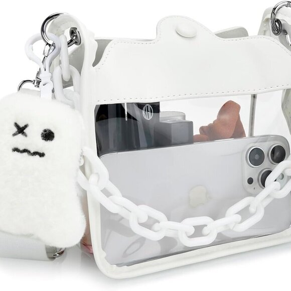 Handbags - Small Clear Crossbody Bag for Stadium Events Transparent Handbag for Concerts